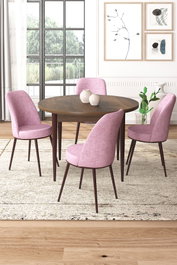 Hanah Home Juego de Comedor Tor - Baroque, Pink (5 Piezas)